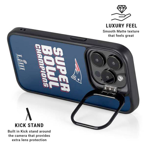 NFL Patriots Super Bowl LIII Champions iPhone 16 Pro Kickstand Case